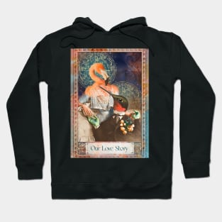 Our Love Story Lovebirds Hummingbird Beau and Flamingo Belle Hoodie